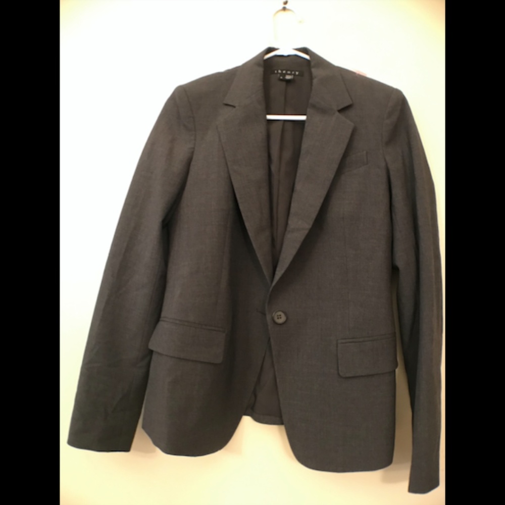 Theory Blazer (Size 6, Gray)